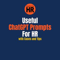 Cover of the e-book 'Useful ChatGPT Prompts For HR with Cases and Tips.'