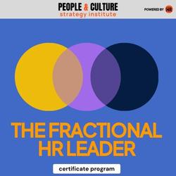 Three colored circle overlapped and below is the title 'The Fractional HR Leader' Certificate program.